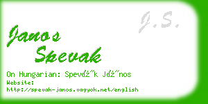 janos spevak business card